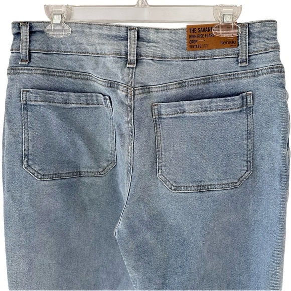 Kenzie Jeans Savannah High Rise Flare Crop Denim Size 10 NWT Vintage Inspired - Picture 6 of 14